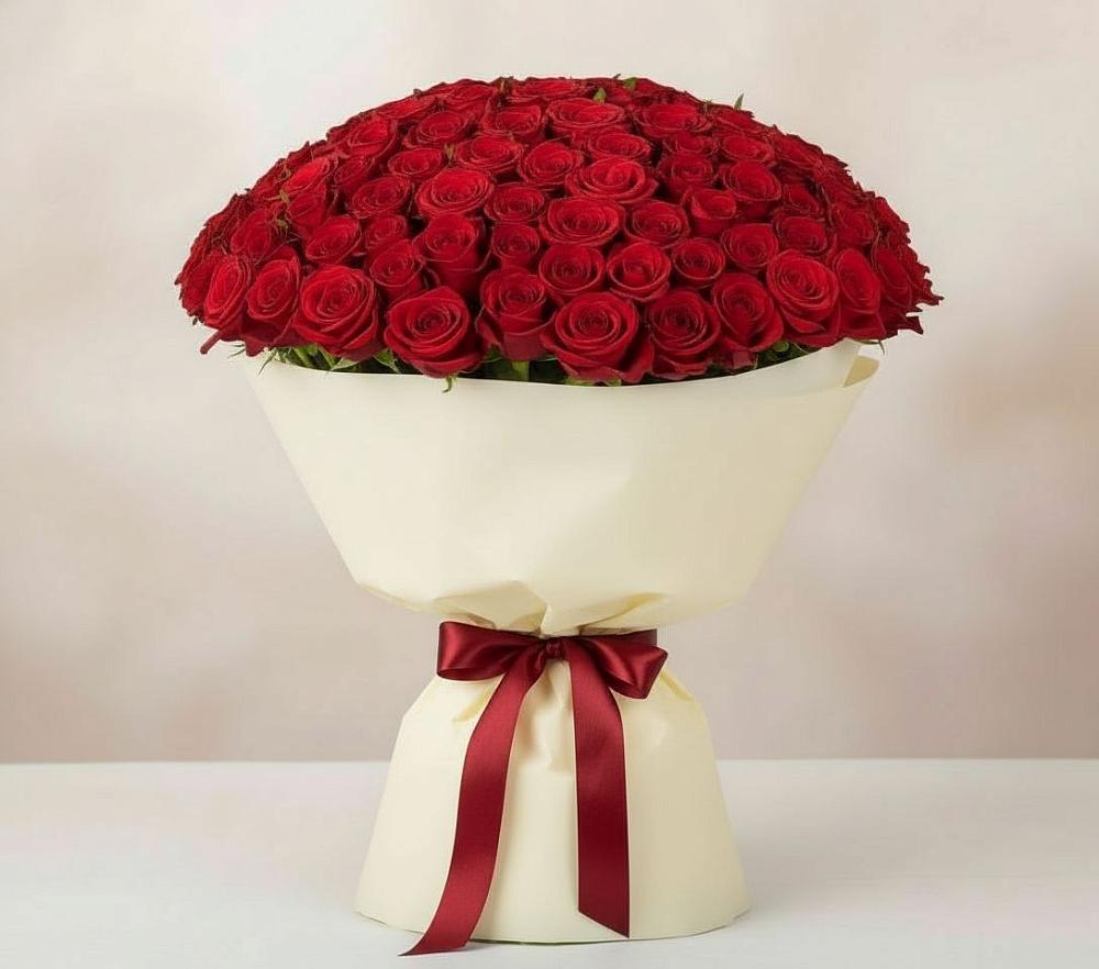 Букет 101 Красная роза Милано в Старице