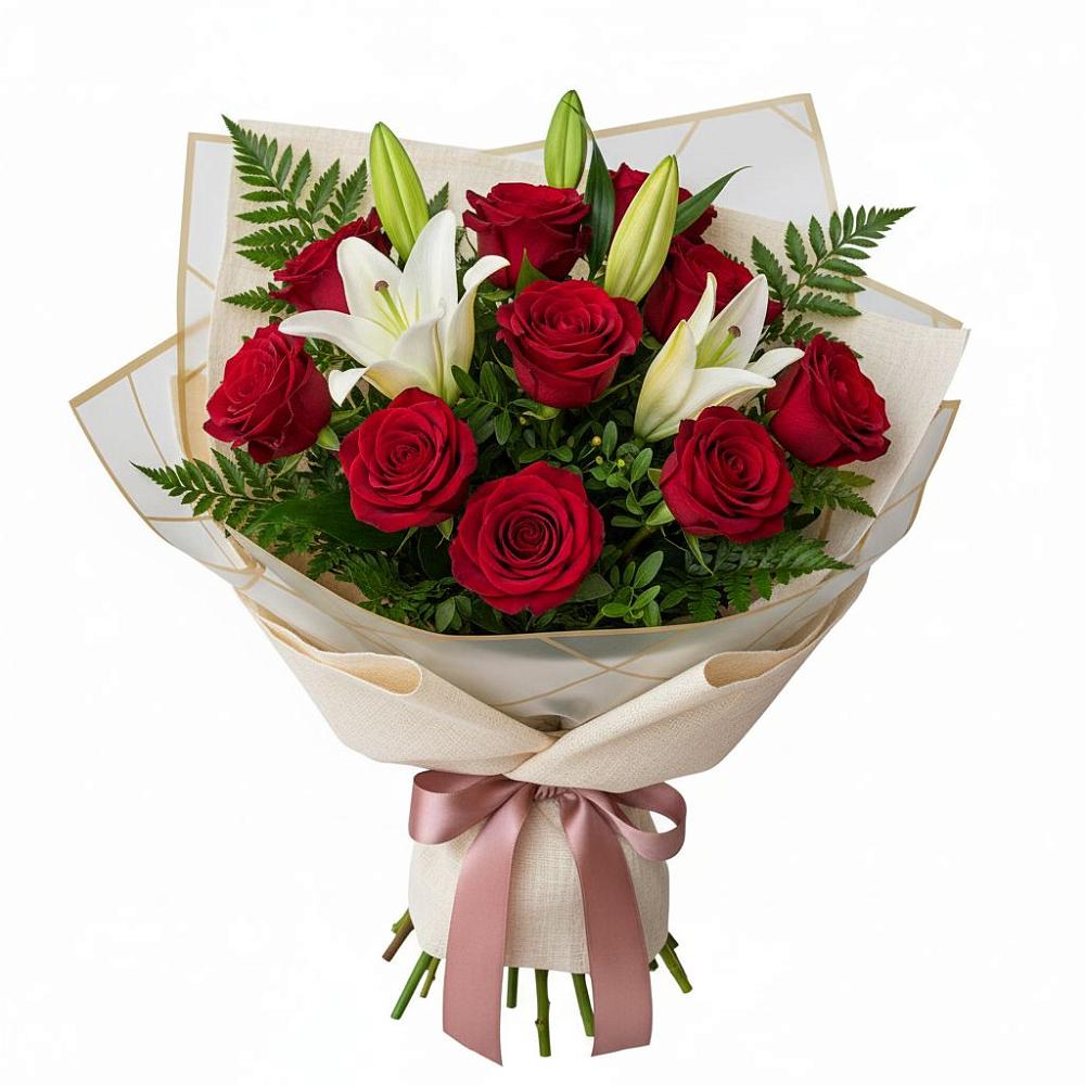 Букет цветов из: Лилии и Розы в Старице