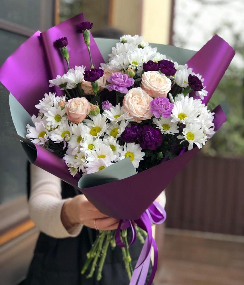 Букет цветов из: Хризантемы, Гвоздики и Розы в Старице