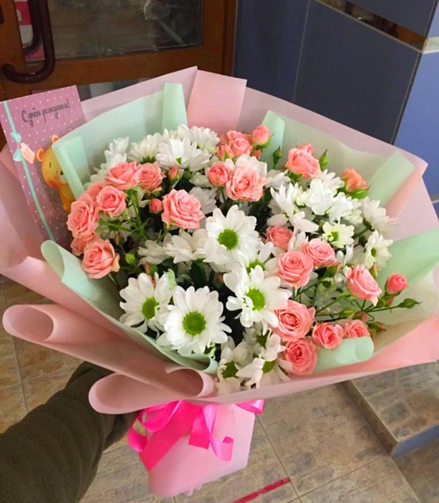 Букет цветов из: Розы и Хризантемы в Старице