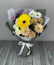 Букет цветов из:  Розы, Герберы и Хризантемы в Старице