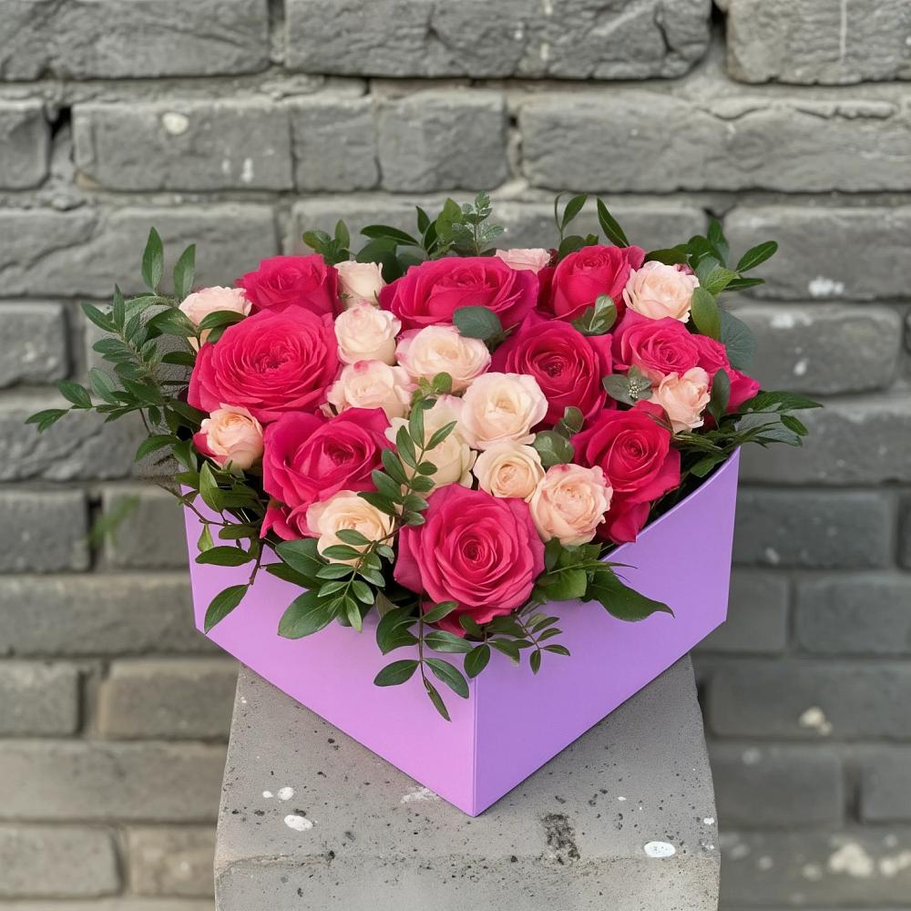 Цветочная композиция из Розы в коробке в Старице