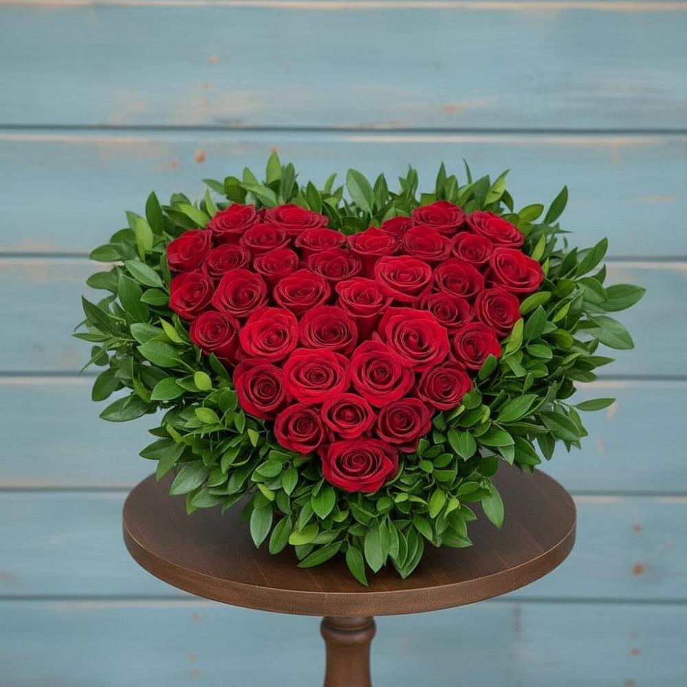 Цветочная композиция из Розы в виде сердца в Старице