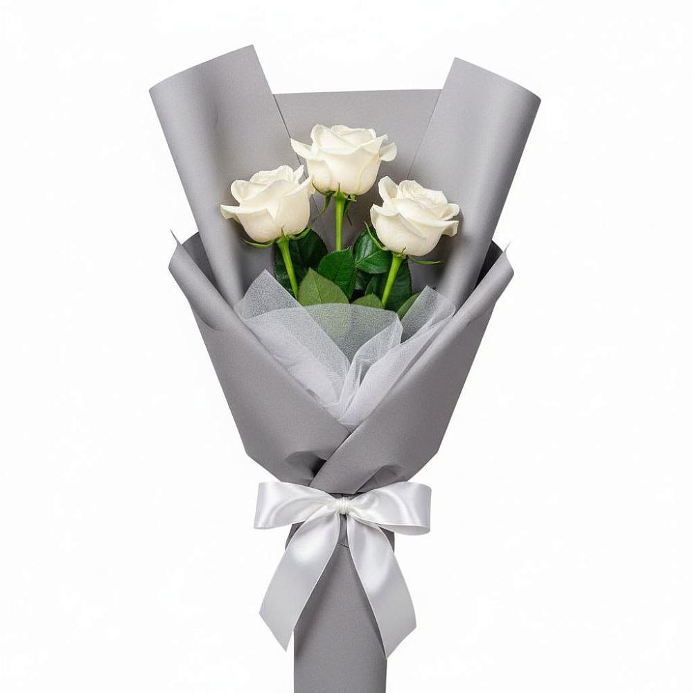 Букет 3 белые розы в Старице